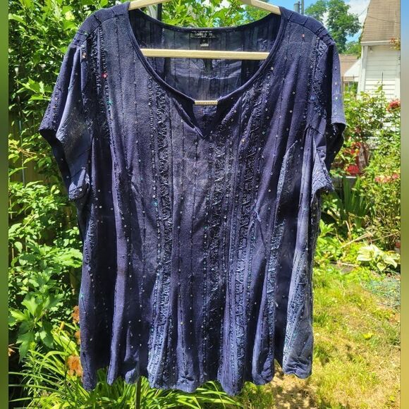 Blue Short Sleeve Tunic - Picture 1 of 9